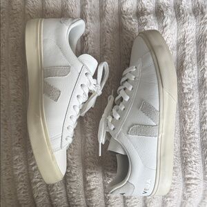 Veja White Leather Natural Campo Sneakers